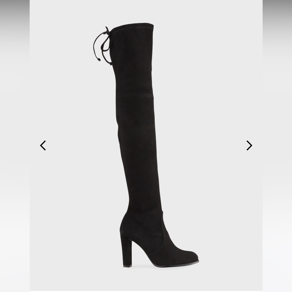 Stuart Weitzman Highland Black Suede Over the Knee Boots size 7 with box